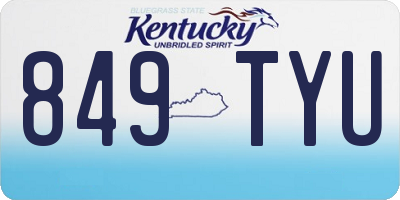 KY license plate 849TYU