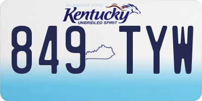 KY license plate 849TYW