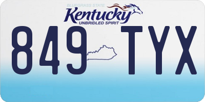 KY license plate 849TYX