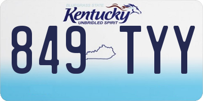 KY license plate 849TYY