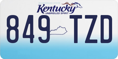 KY license plate 849TZD