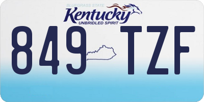 KY license plate 849TZF