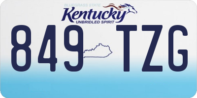 KY license plate 849TZG