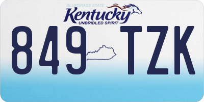KY license plate 849TZK