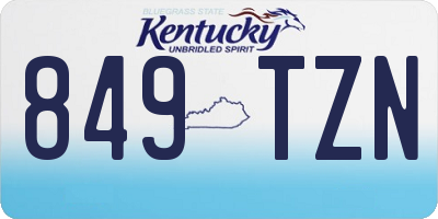 KY license plate 849TZN