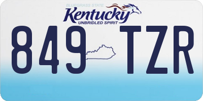 KY license plate 849TZR