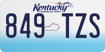 KY license plate 849TZS