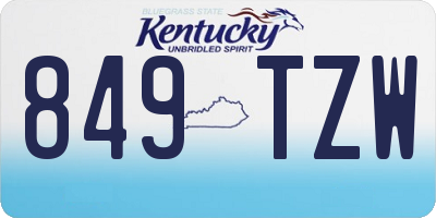KY license plate 849TZW