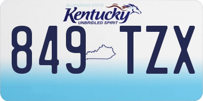KY license plate 849TZX