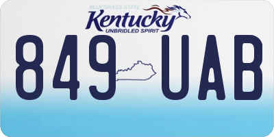 KY license plate 849UAB