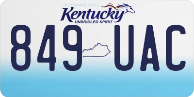 KY license plate 849UAC