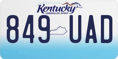 KY license plate 849UAD