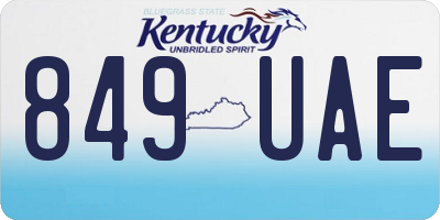 KY license plate 849UAE