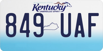 KY license plate 849UAF