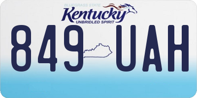 KY license plate 849UAH