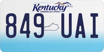 KY license plate 849UAI