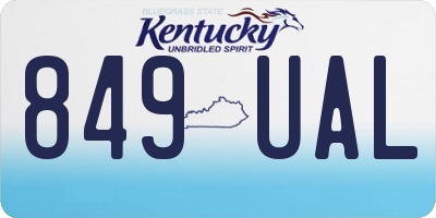 KY license plate 849UAL