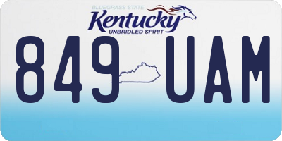 KY license plate 849UAM
