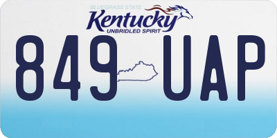KY license plate 849UAP