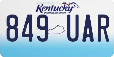 KY license plate 849UAR