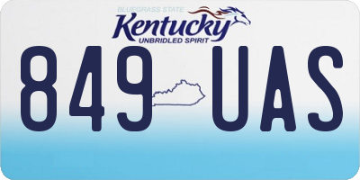 KY license plate 849UAS