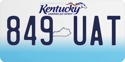 KY license plate 849UAT