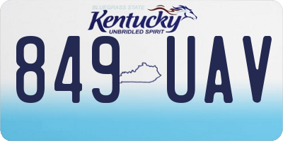 KY license plate 849UAV