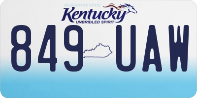 KY license plate 849UAW