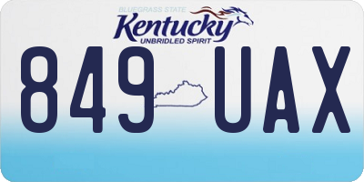 KY license plate 849UAX