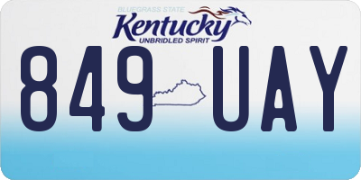 KY license plate 849UAY