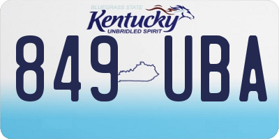KY license plate 849UBA