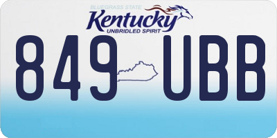 KY license plate 849UBB
