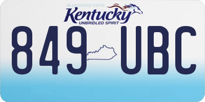 KY license plate 849UBC