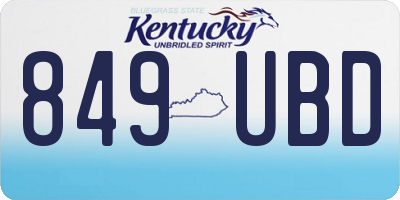 KY license plate 849UBD