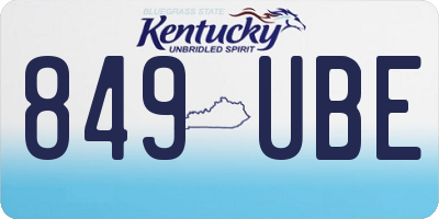 KY license plate 849UBE