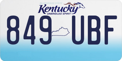 KY license plate 849UBF