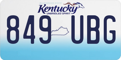 KY license plate 849UBG