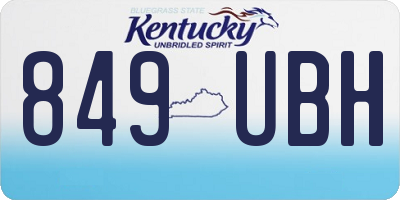 KY license plate 849UBH