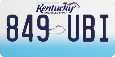 KY license plate 849UBI