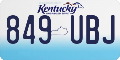 KY license plate 849UBJ