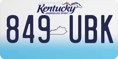 KY license plate 849UBK