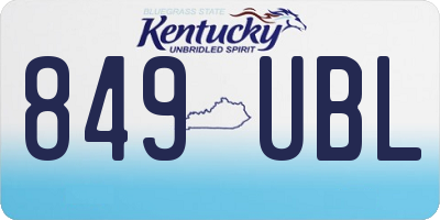 KY license plate 849UBL