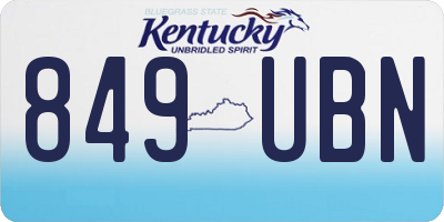 KY license plate 849UBN