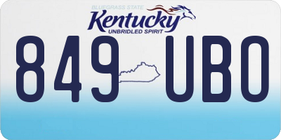 KY license plate 849UBO