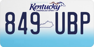 KY license plate 849UBP