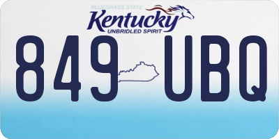KY license plate 849UBQ