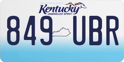 KY license plate 849UBR