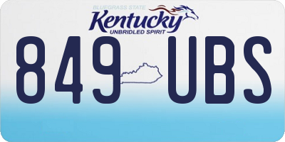 KY license plate 849UBS