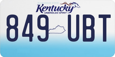 KY license plate 849UBT