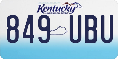 KY license plate 849UBU